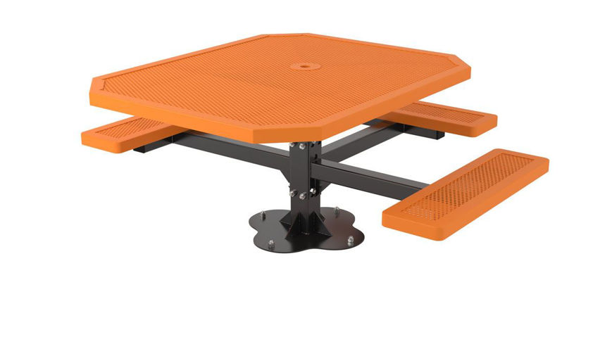 Picture of 46 in. Octagonal Innovated Pedestal Surface Mount Table - 3 Seat ADA