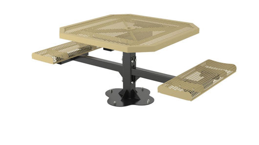 Picture of 46 in. Octagon Roll Ped Table - 2 Seats Surface Mount 