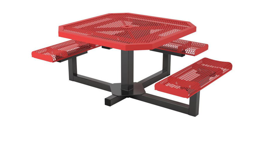 Picture of 46 in. Octagon Roll Ped Table - 3 Seats Portable