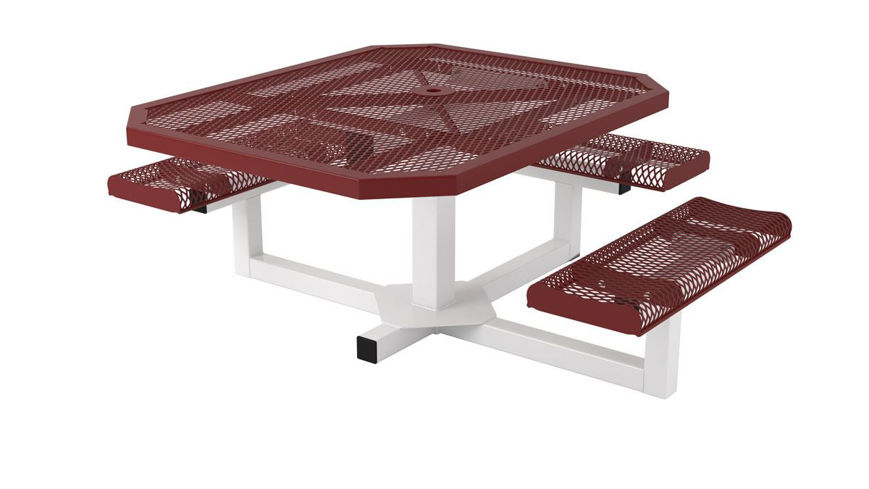 Picture of 46 in. Octagon Roll Ped Table - 3 Seats Portable ADA 