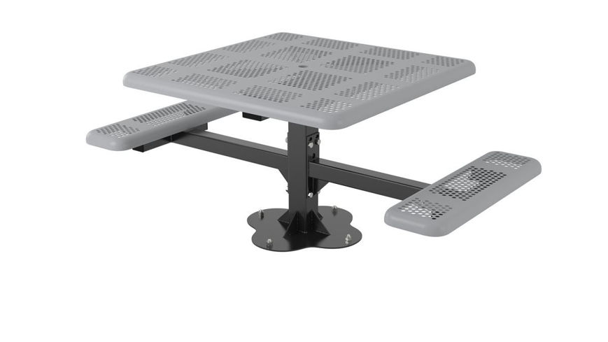 Picture of 46 in. Square Perforated Pedestal Surface Mount Table - 2 Seat