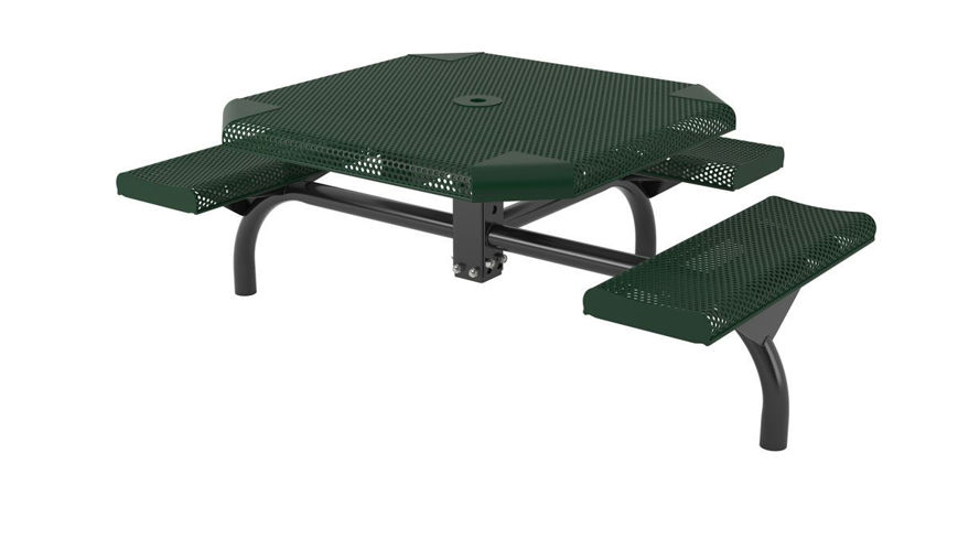 Picture of 46 in. Octagonal Perforated Web In Ground Table - 3 Seat 
