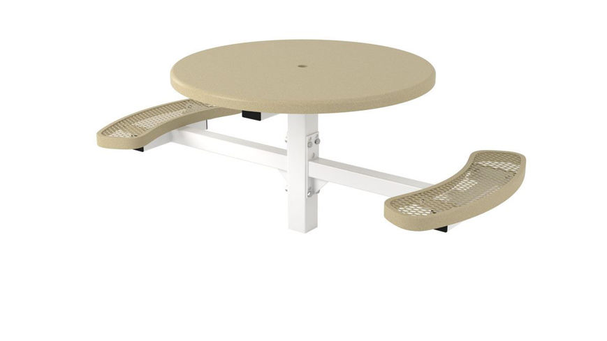 Picture of 46 in. Round Solid Top Pedestal In Ground Table - 2 Seat 