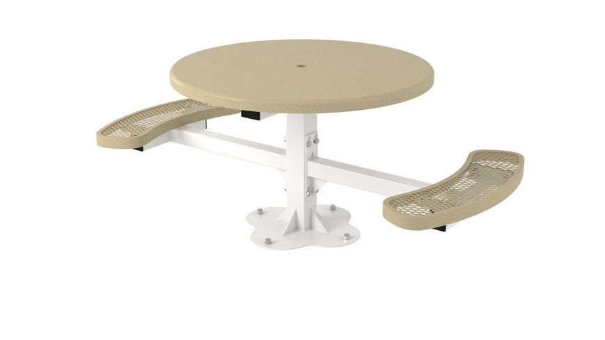 Picture of 46 in. Round Solid Top Pedestal Surface Mount Table - 2 Seat 