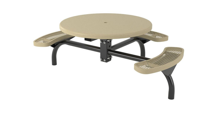 Picture of 46 in. Round Solid Top Web In Ground Table - 3 Seat 