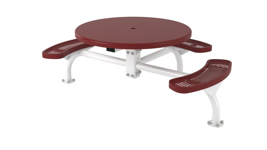 Picture of 46 in. Round Solid Top Web Portable/Surface Mount Table - 3 Seat 