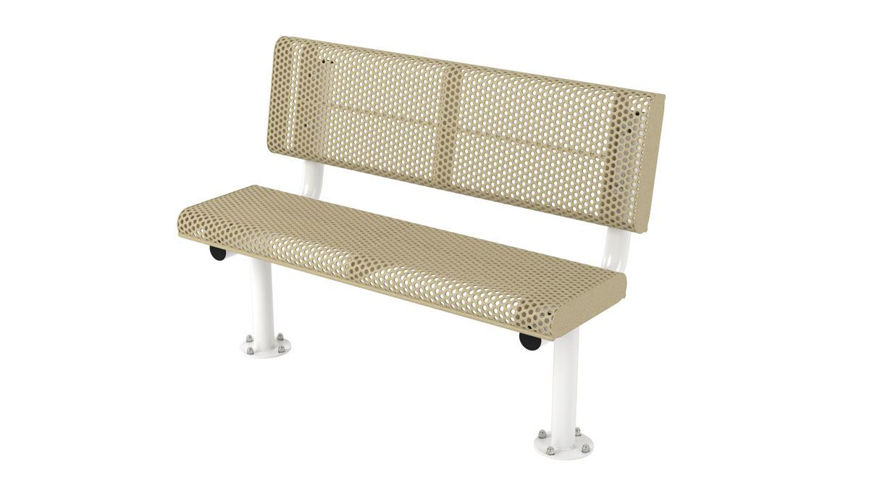 Picture of 4ft Innovated Style Rolled Bench with Back Surface Mount 