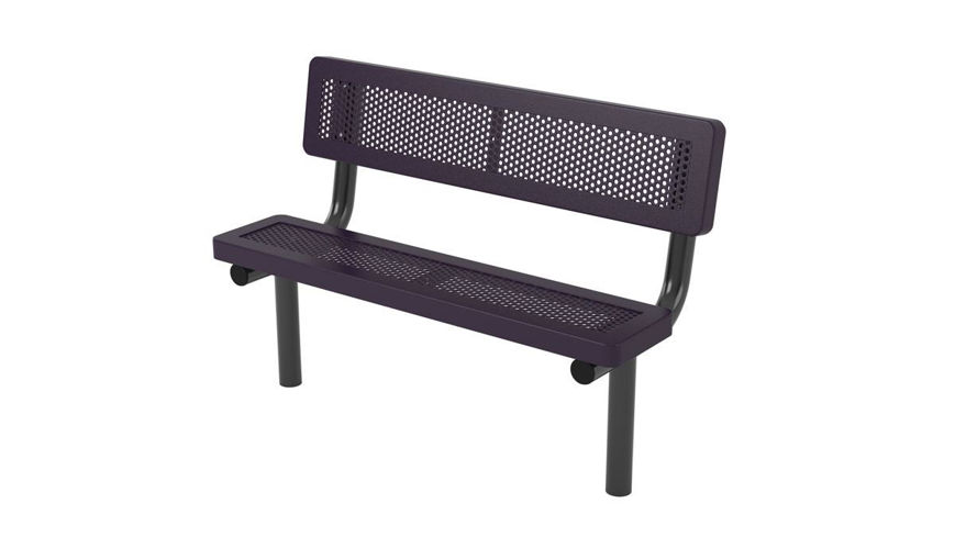 Picture of 4ft. Innovated Style Bench with Back In Ground Mount 