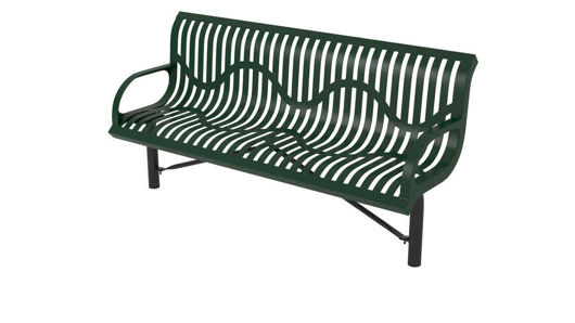 Picture of 6 ft. Classic Wingline In Ground Mount Bench w/ Back 
