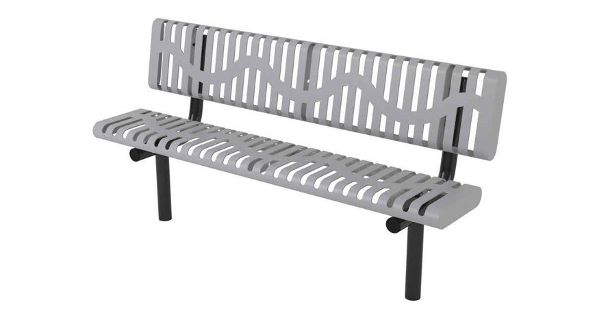 Picture of 6ft. Classic Rolled Style Bench with Back In Ground Mount Design 