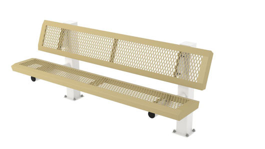 Picture of 6 ft. Infinity 4 in. Square Legs Surface Mount Bench w/ Back 
