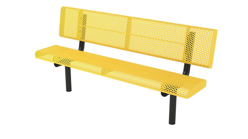 Picture of 6ft. Innovated Style Rolled Bench with Back In Ground Mount 
