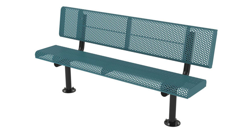 Picture of 6ft. Innovated Style Rolled Bench with Back Surface Mount 