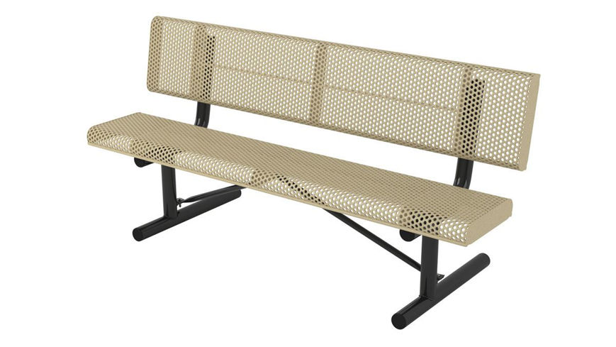 Picture of 6ft. Innovated Rolled Edge Style Bench with Back Portable 