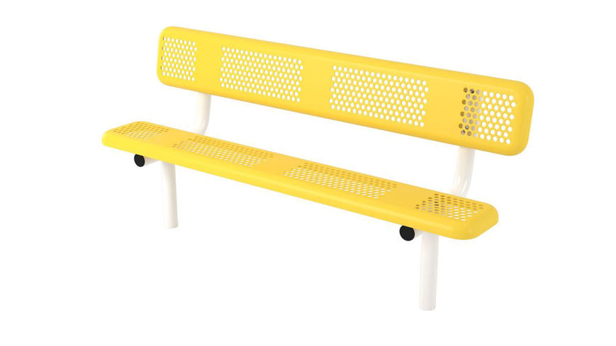 Picture of 6ft. Perforated Style Bench with Back In Ground Mount 