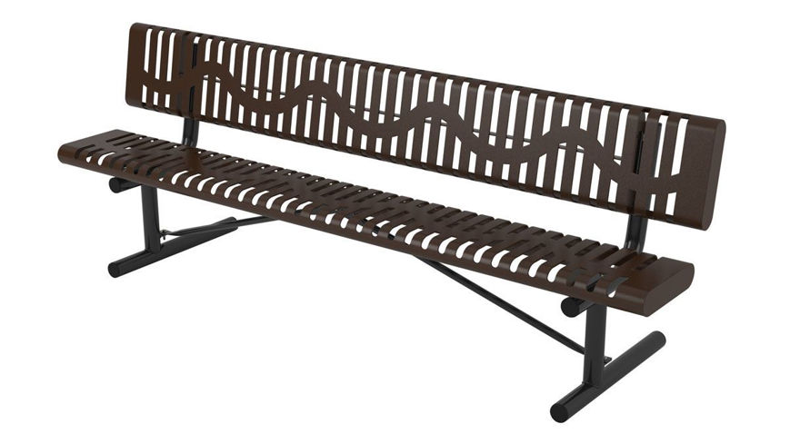 Picture of 8ft. Classic Rolled Style Bench with Back Portable