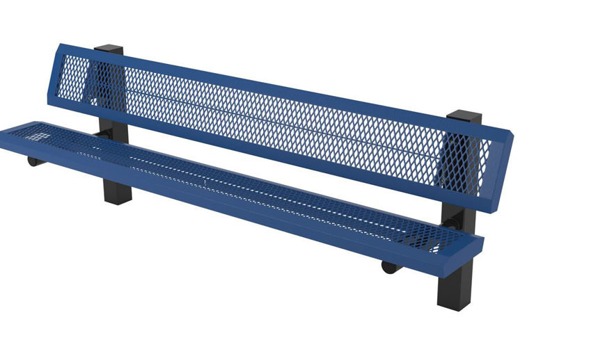 Picture of 8 ft. Infinity 4 in. Square Legs In Ground Mount Bench w/ Back 