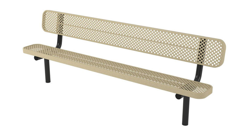 Picture of 8ft. Ultra Leisure Perforated Style Bench with Back In Ground Mount 