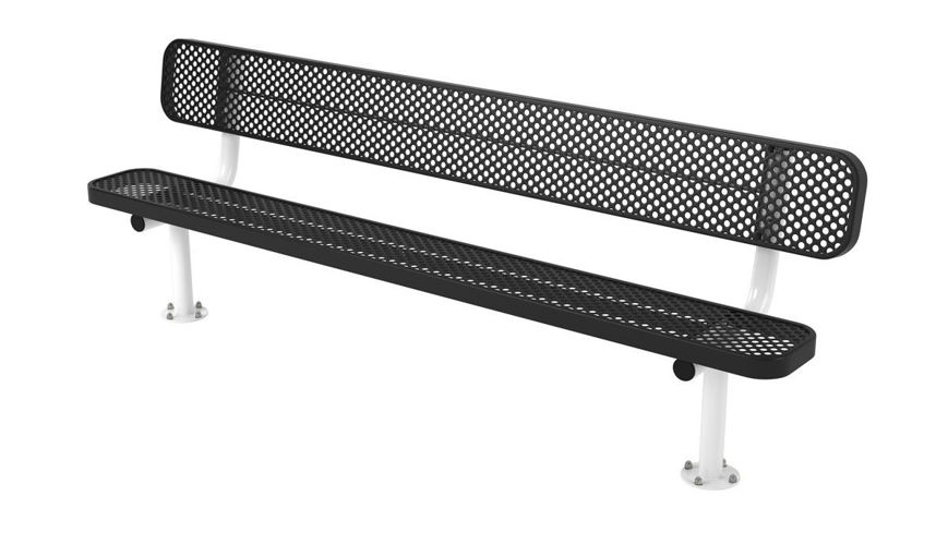 Picture of 8ft Ultra Leisure Perforated Style Bench with Back Surface Mount Design 