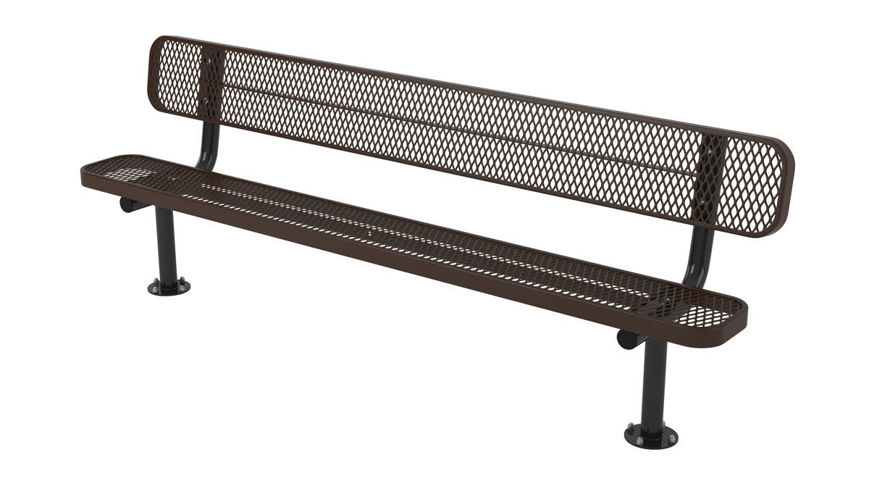 Picture of 8ft. Ultra Leisure Perforated Style Bench with Back Surface Mount 