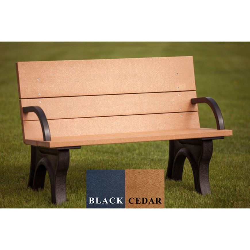 Picture of ADA Compliant Traditional 4' Backed Plastic Bench