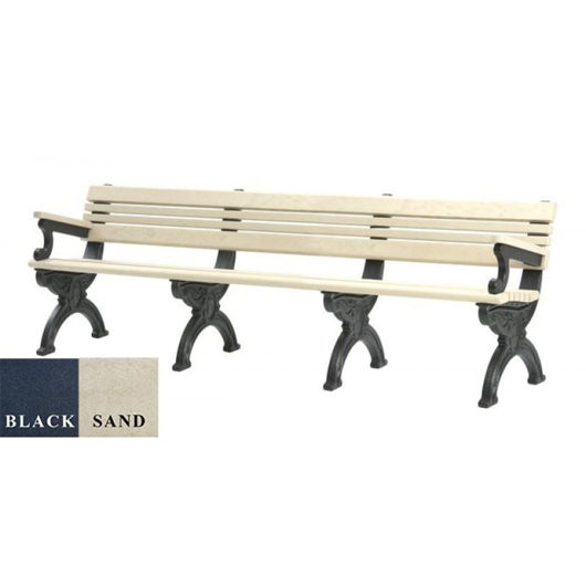 Picture of Cambridge 8' Backed Plastic Bench with arms