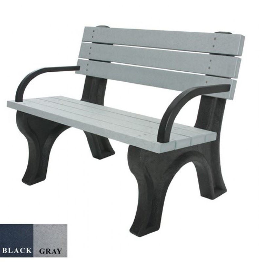 Picture of Deluxe 4' Backed Plastic Bench with arms