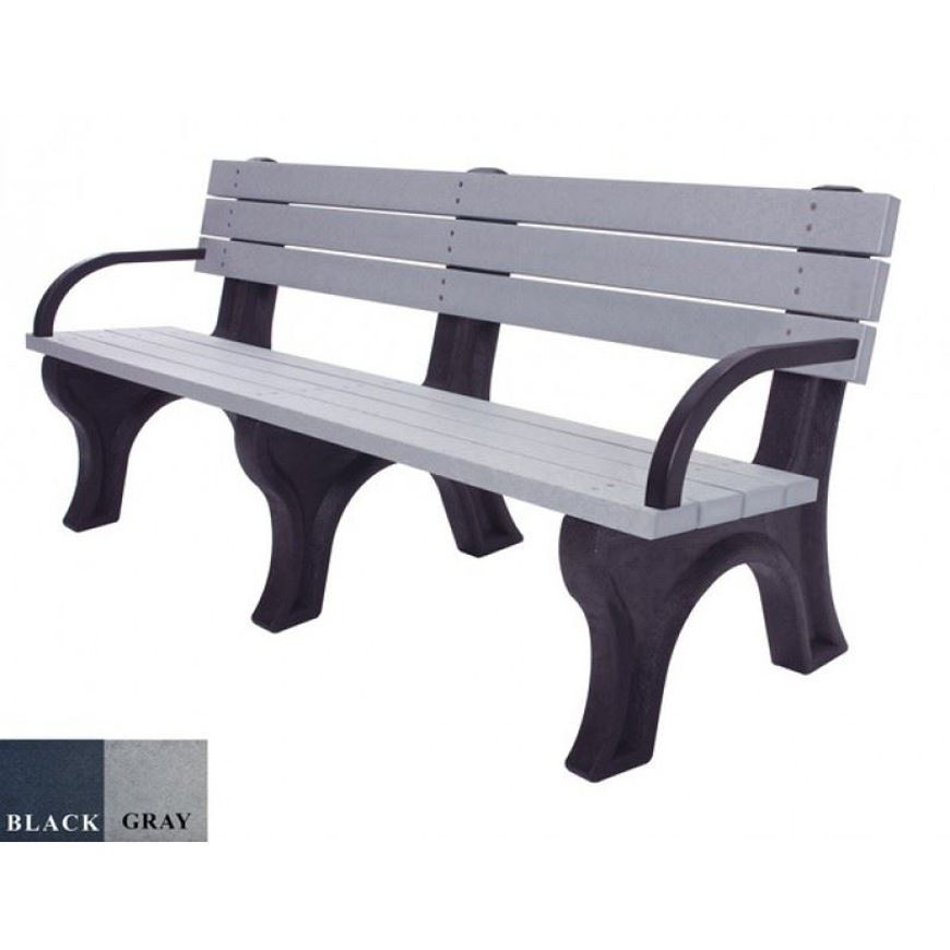 Picture of Deluxe 6' Backed Plastic Bench with Arms