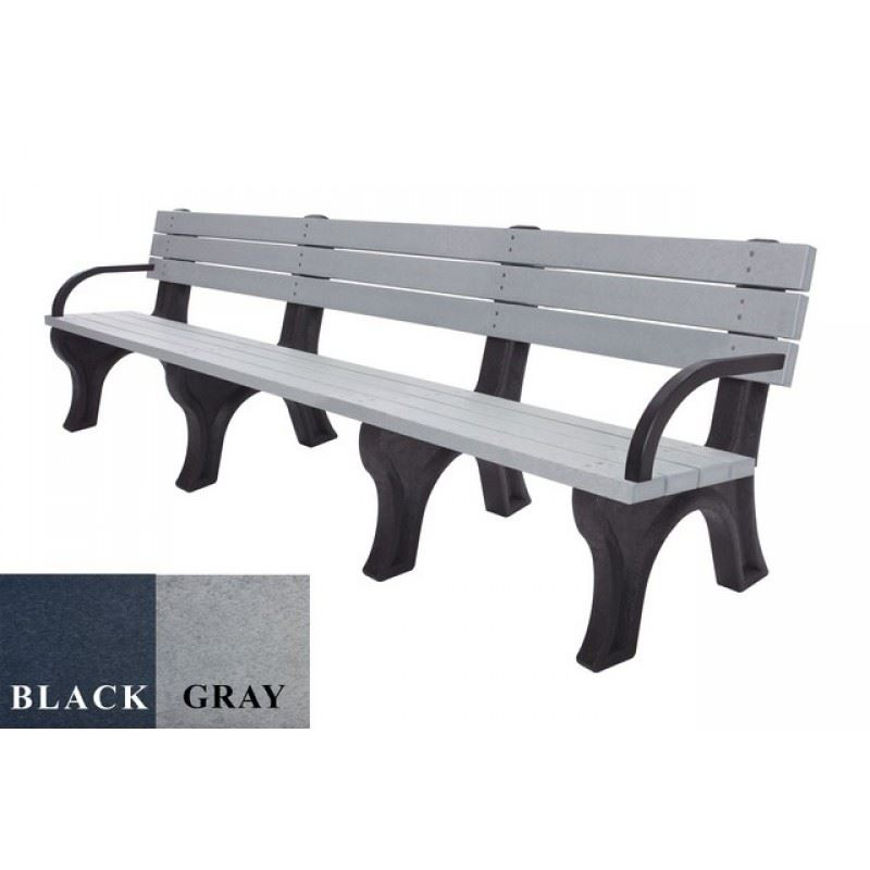 Picture of Deluxe 8' Backed Plastic Bench with arms
