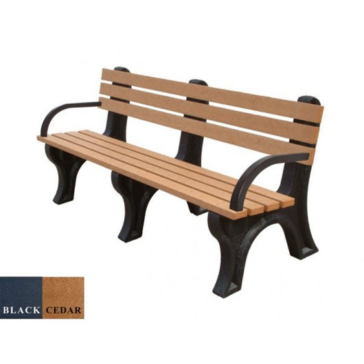Picture of Economizer 6' Backed Plastic Bench with arms