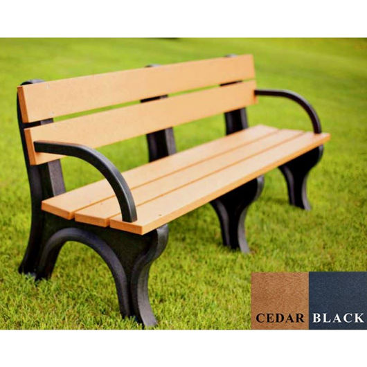 Picture of Economizer Traditional 6' Backed Plastic Bench with arms