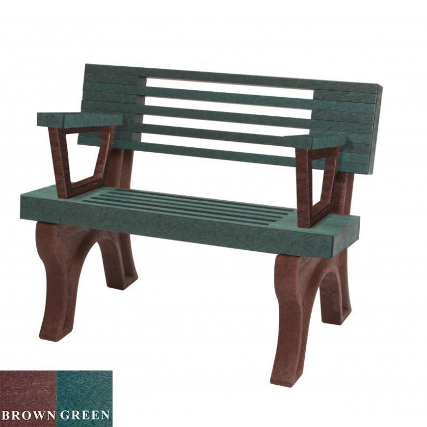 Picture of Elite 4' Backed Plastic Bench with arms