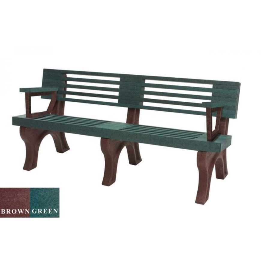 Picture of Elite 6' Backed Plastic Bench with arms