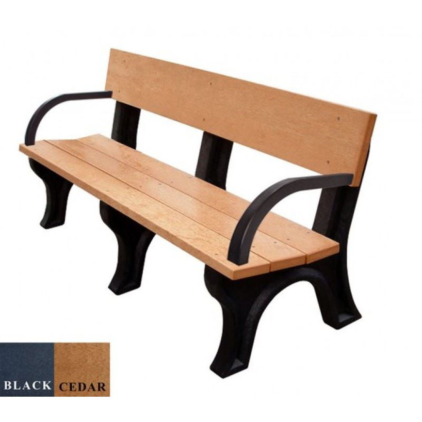 Picture of Landmark 6' Plastic Bench with arms