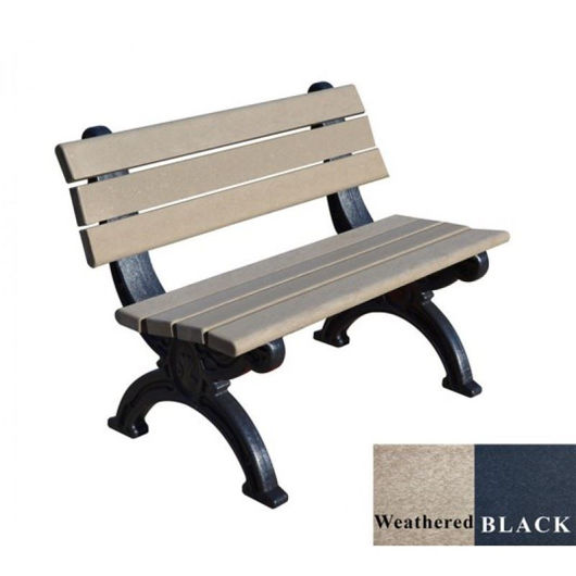 Picture of Silhouette 4' Backed Plastic Bench