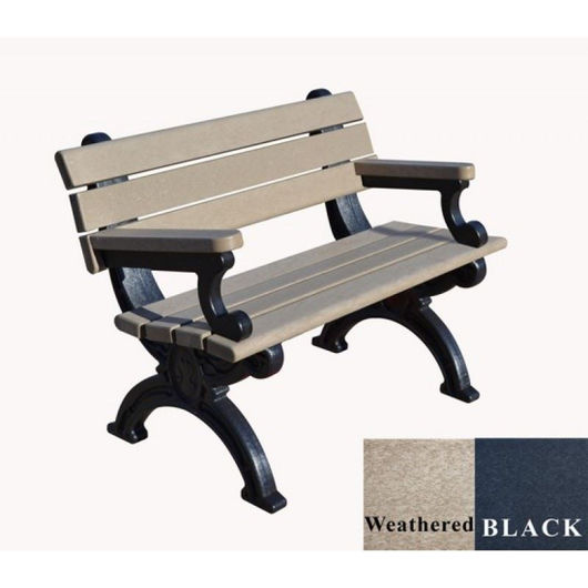 Picture of Silhouette 4' Backed Plastic Bench with arms
