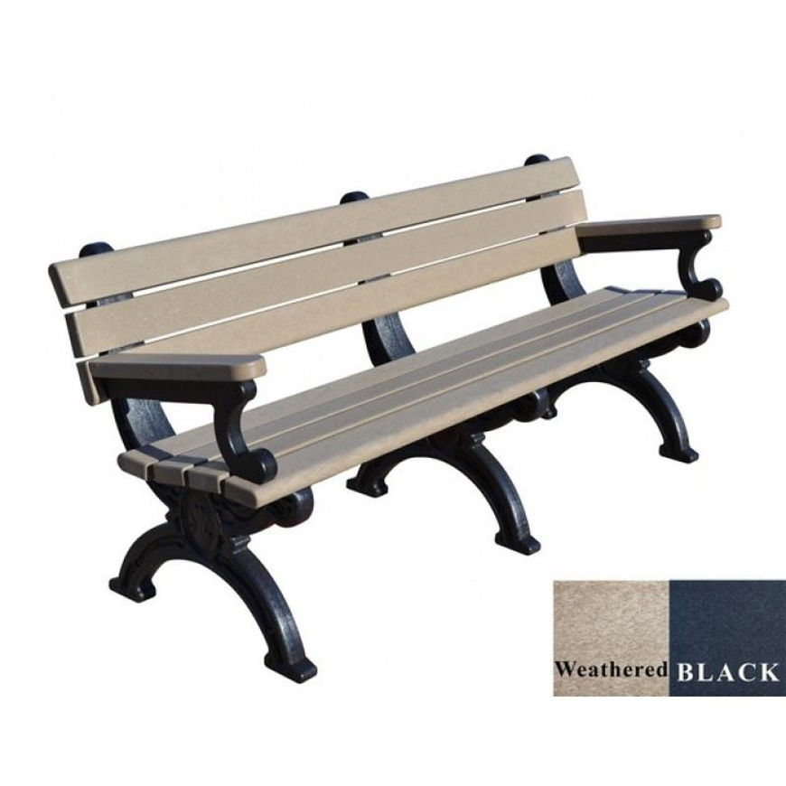 Picture of Silhouette 6' Backed Plastic Bench with arms
