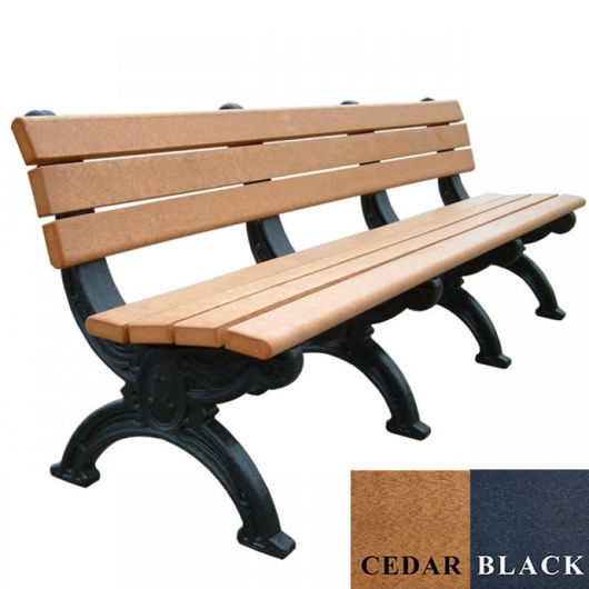 Picture of Silhouette 8' Backed Plastic Bench