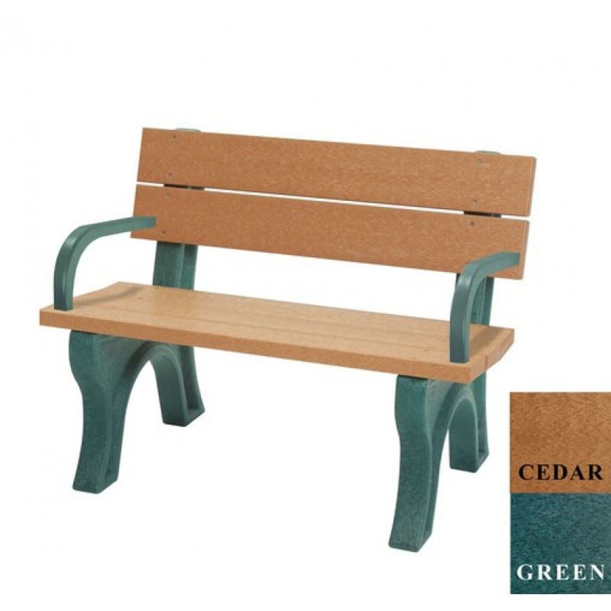 Picture of Traditional 4' Backed Plastic Bench with arms