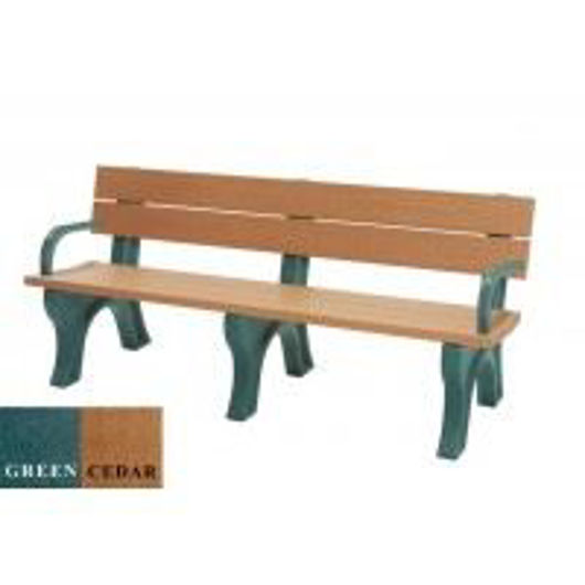 Picture of Traditional 6' Backed Plastic Bench with arms