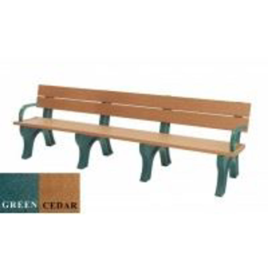 Picture of Traditional 8' Backed Plastic Bench with arms