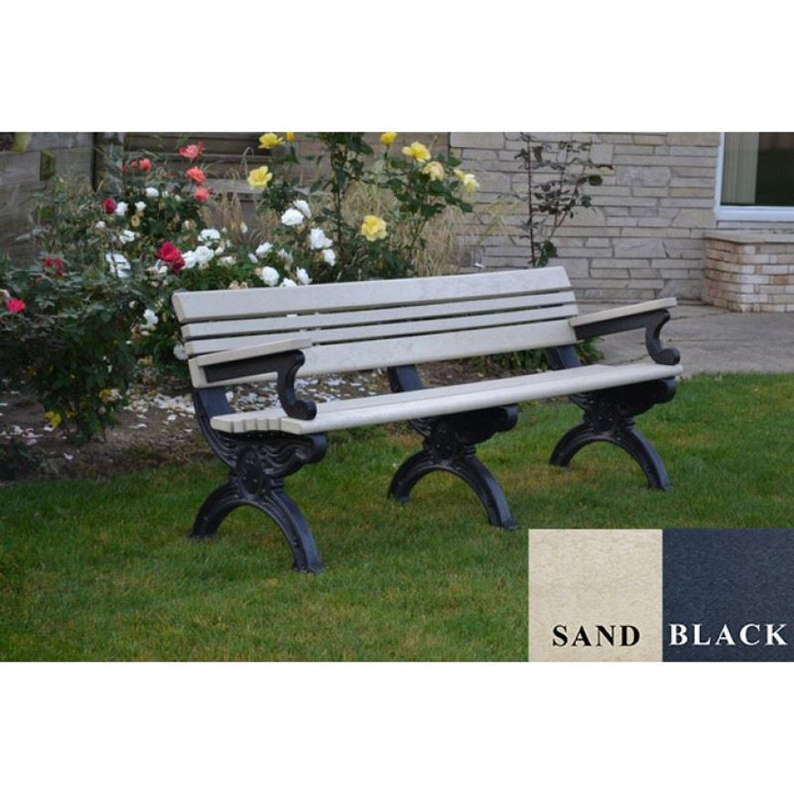Picture of Cambridge 6' Backed Plastic  Bench with arms