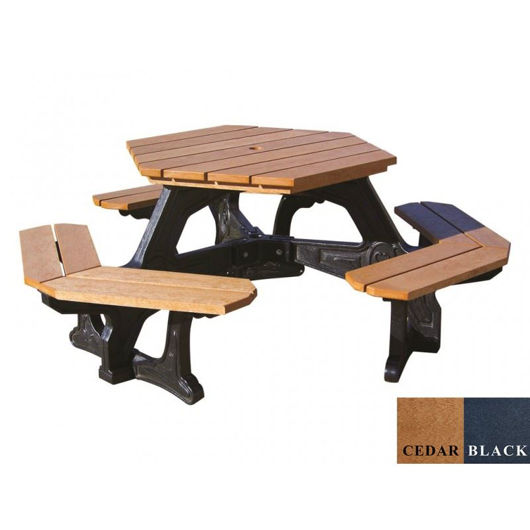 Picture of Plaza Hex Table | Hexagon Picnic Plastic Table 