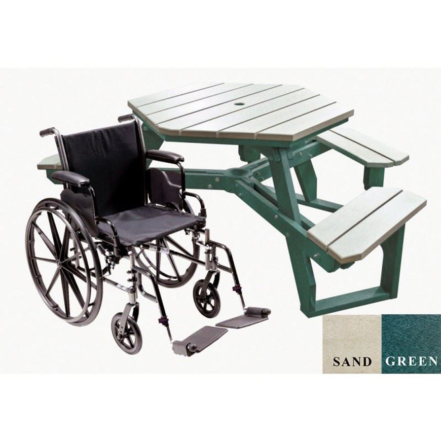 Picture of Economizer Hexagon Wheelchair Accessible Picnic Plastic Table 