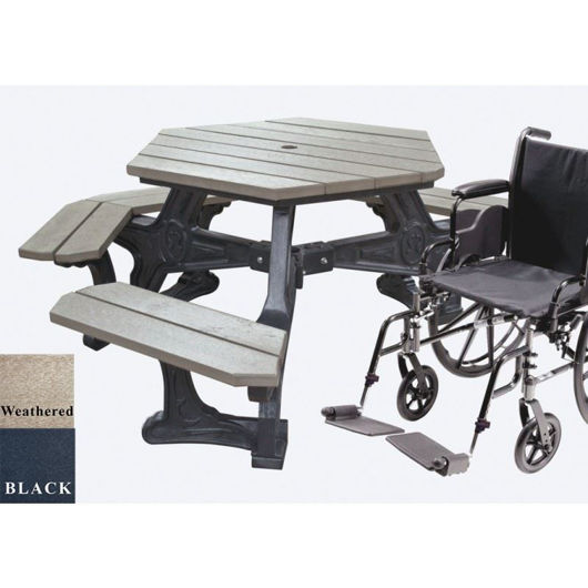 Picture of Economizer Plaza Wheelchair Accessible Picnic Plastic Table