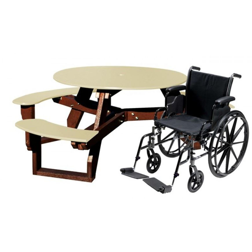 Picture of Open Round Plastic Table with Handicap Access