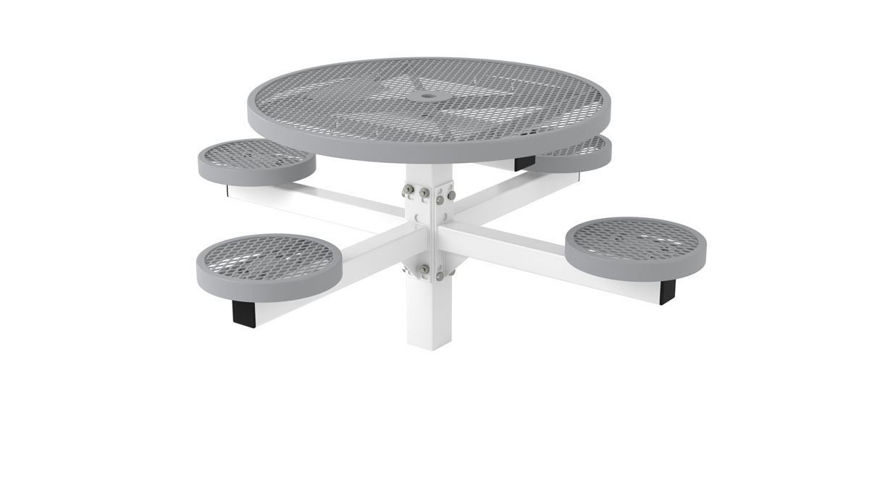 Picture of 42 in. Canteen Style Table with Seats Ground Mount