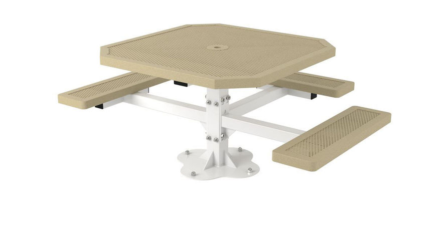 Picture of 46 in. Octagonal Innovated Pedestal Surface Mount Table - 3 Seat